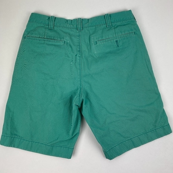 J Crew Shorts Mens Size 31 Green Flat Front Pockets - Picture 8 of 8